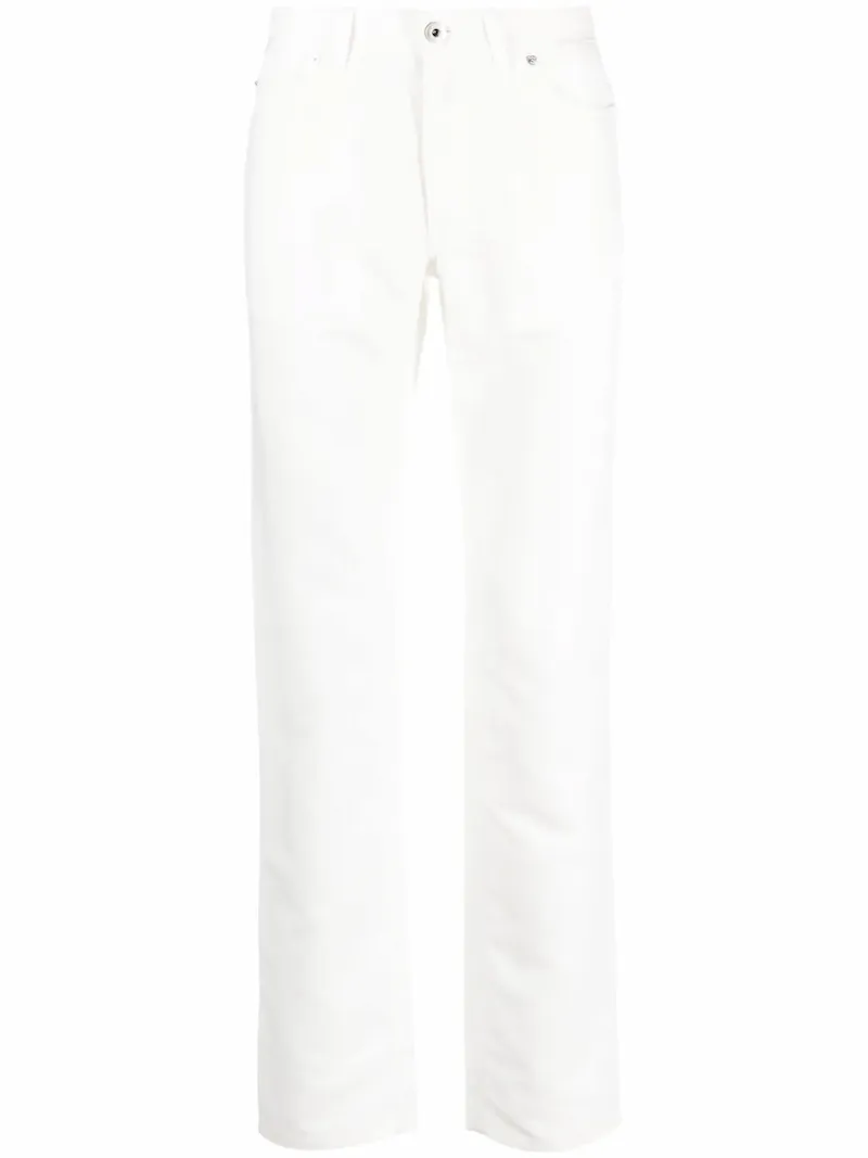Brioni five-pocket slim-fit trousers - White