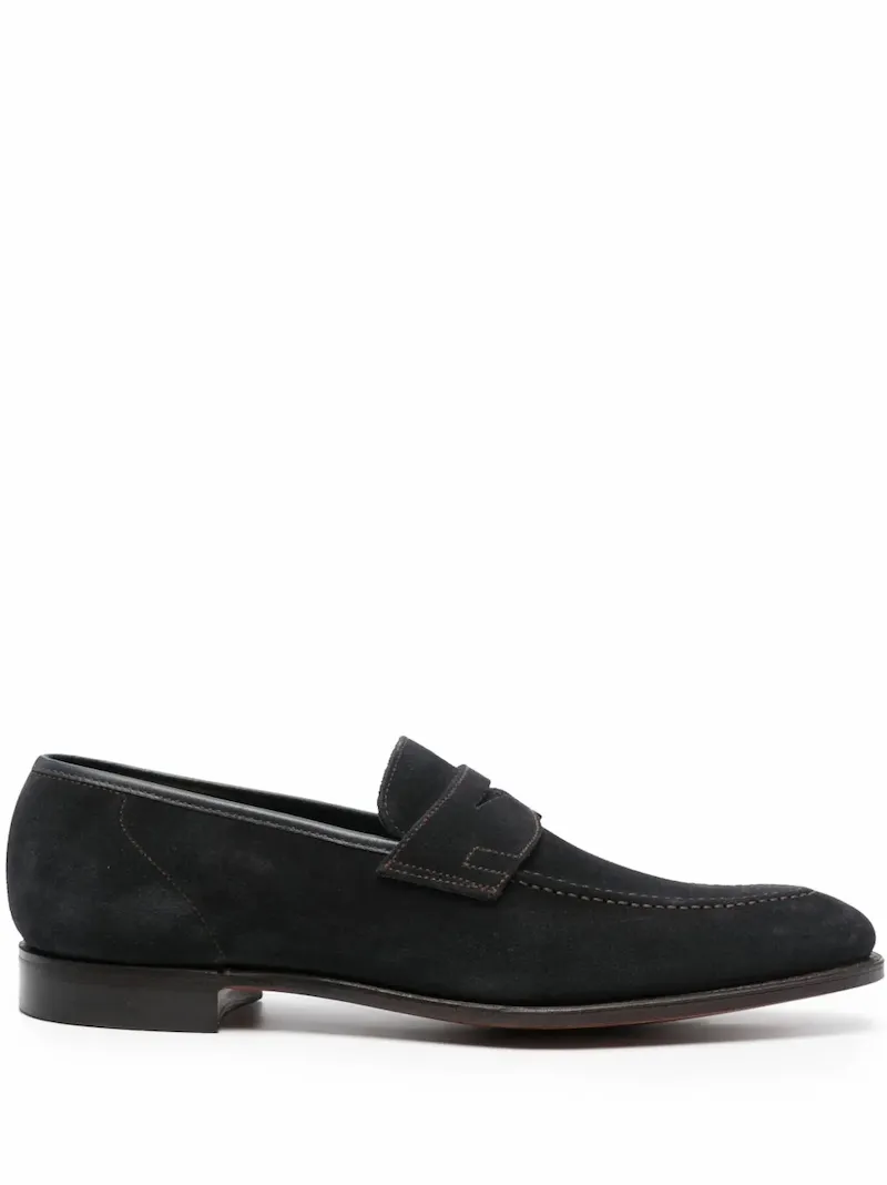 Crockett & Jones almond-toe suede loafers - Blue