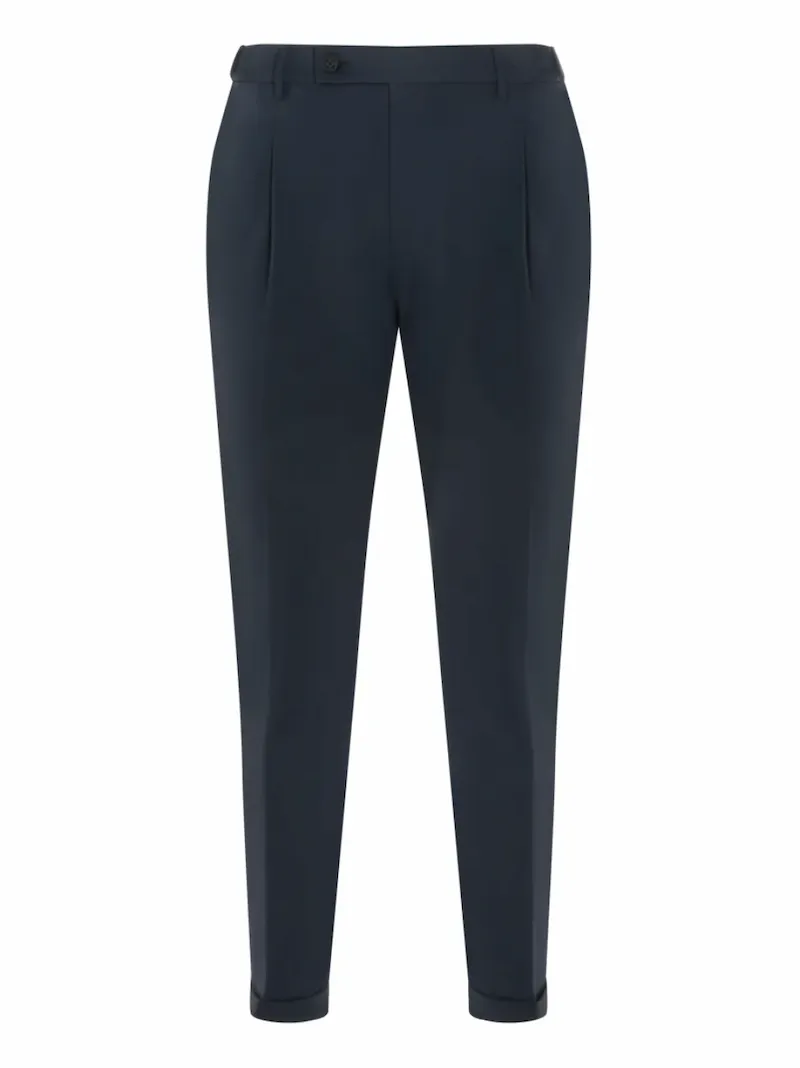 Berwich button-fastening pleated trousers - Blue