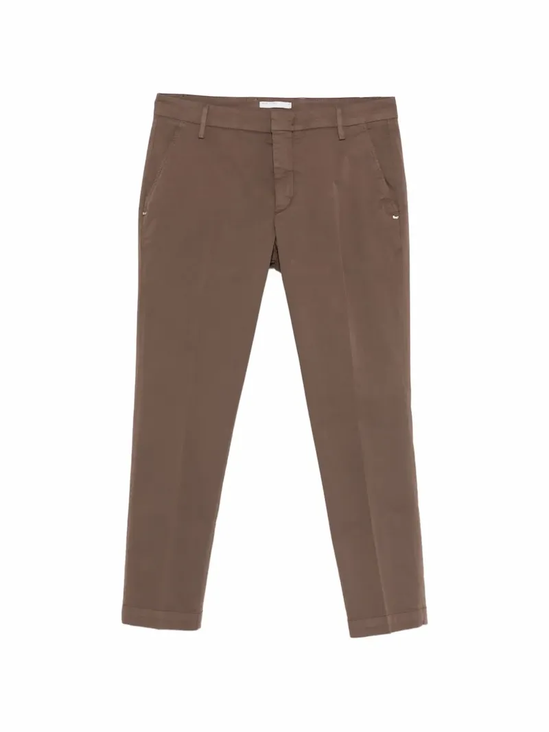 Entre Amis pressed-crease tailored trousers - Brown