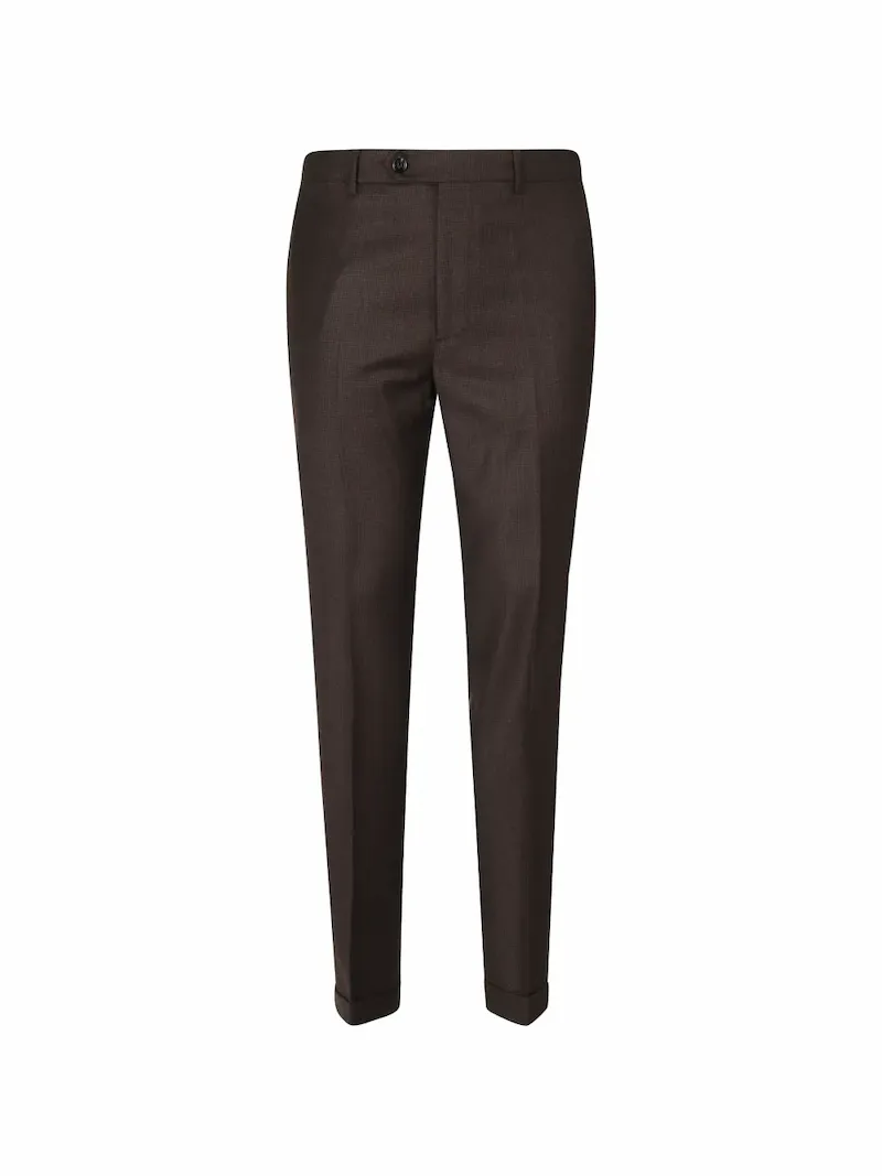 Berwich YRetro turn-up tailored trousers - Brown