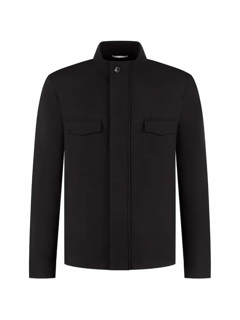 Marco Pescarolo high-neck jacket - Black