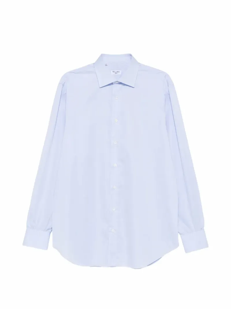 Cesare Attolini spread-collar button-up shirt - Blue