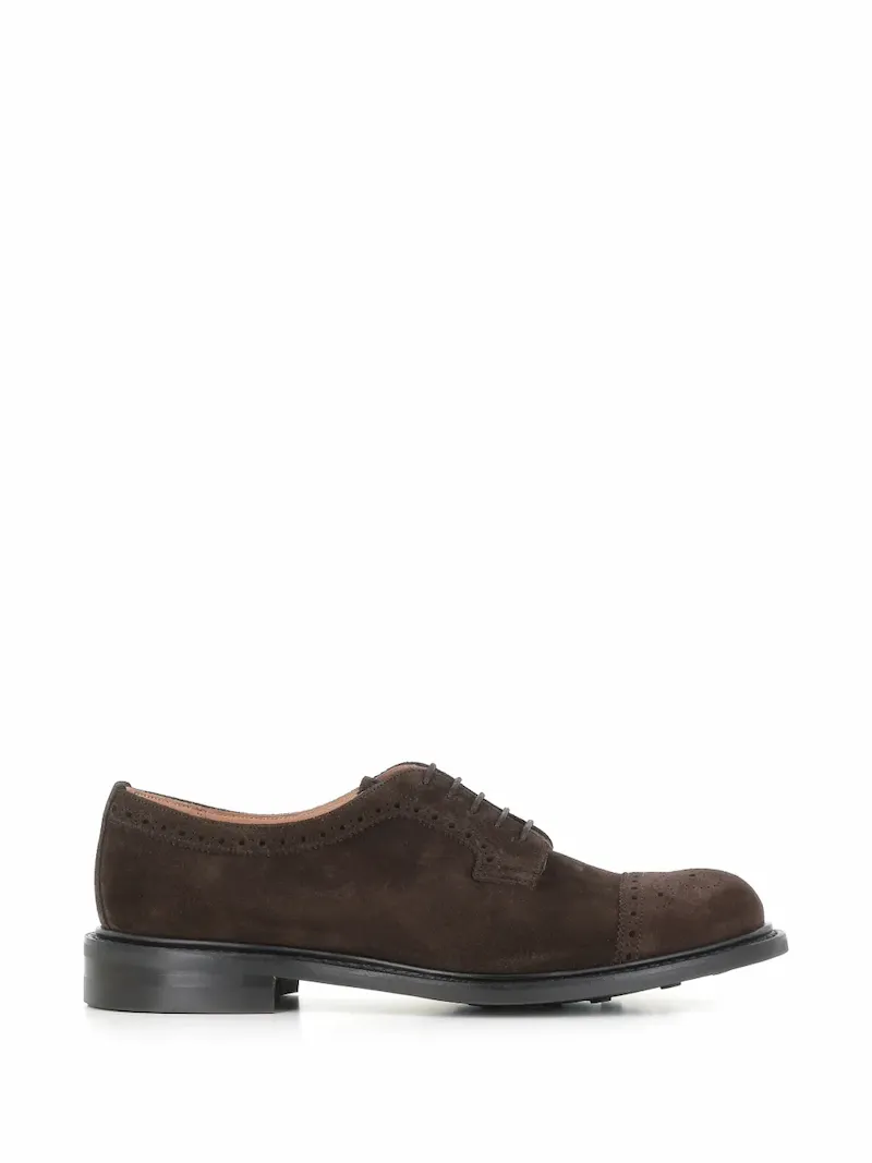 CHEANEY brogue suede derby shoes - Brown