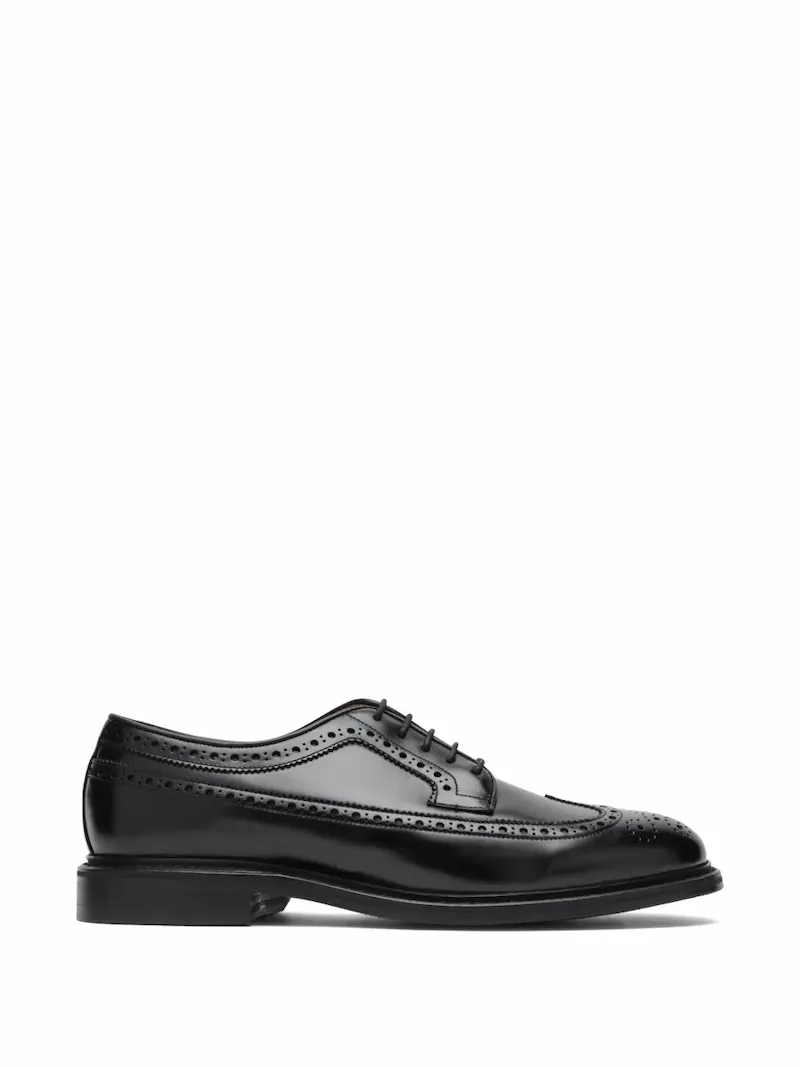 Berwick Shoes brogue leather Derby shoes - Black