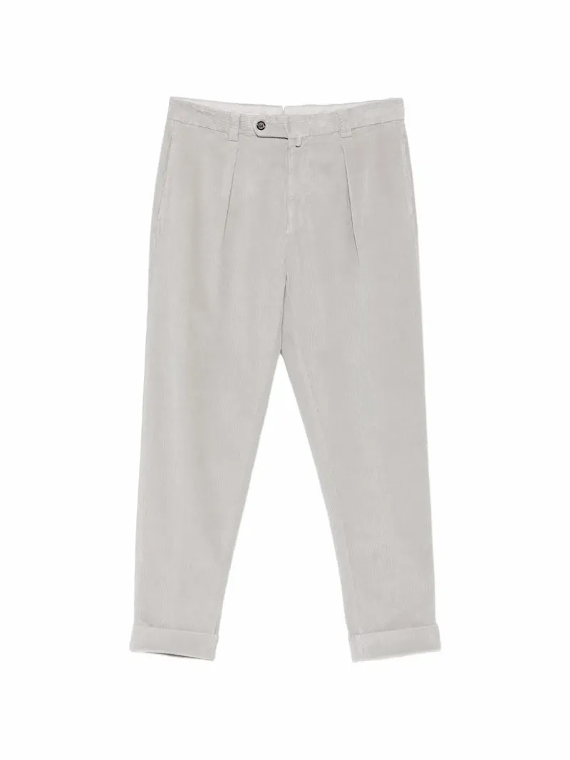 Berwich pleated corduroy trousers - Grey