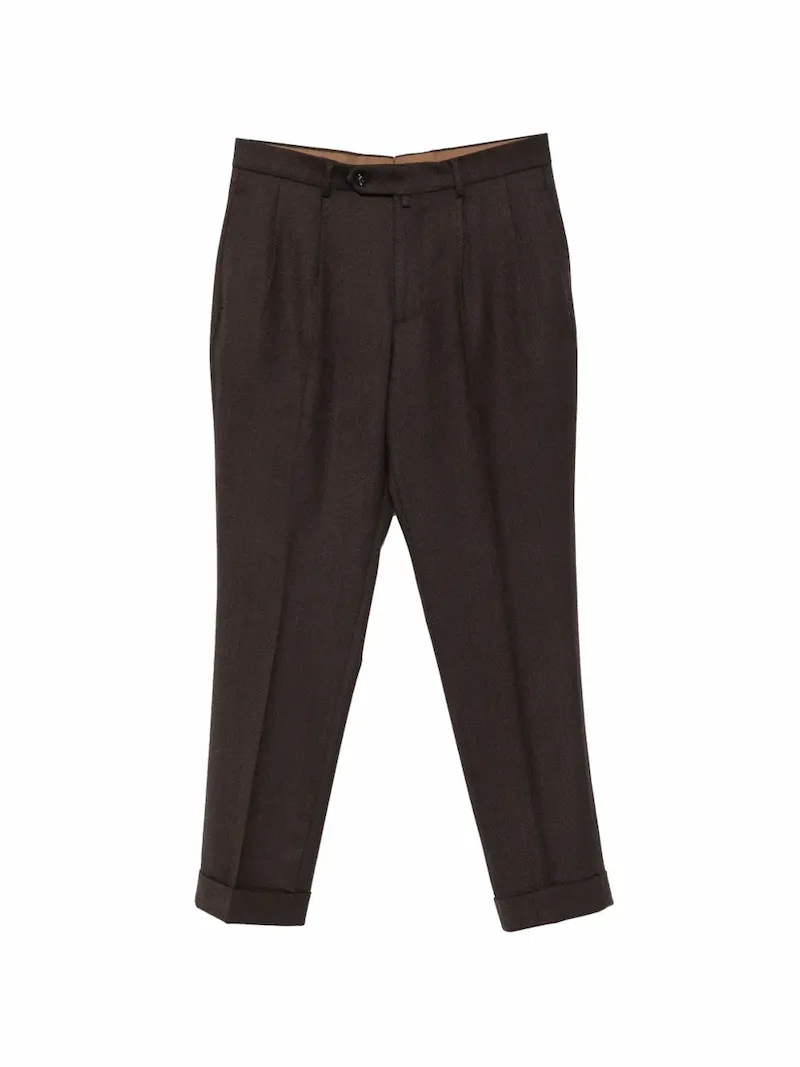 Berwich Negroni pleated trousers - Brown