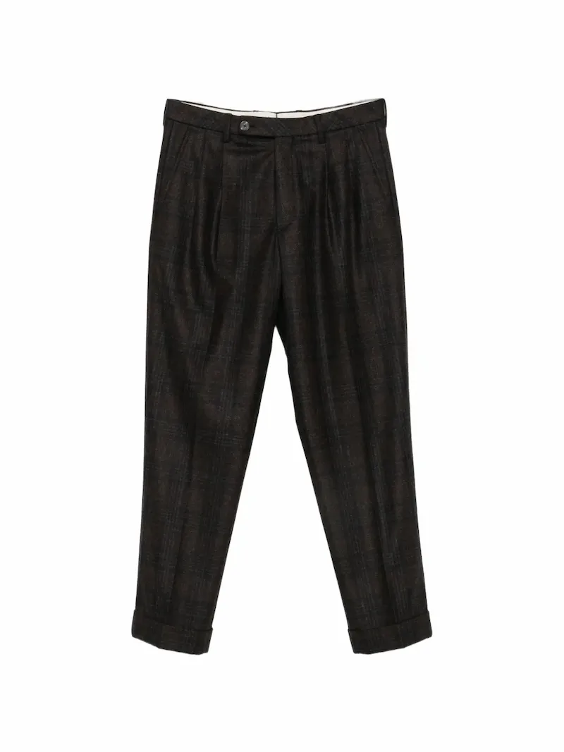 Gta Dante check-pattern wool trousers - Brown
