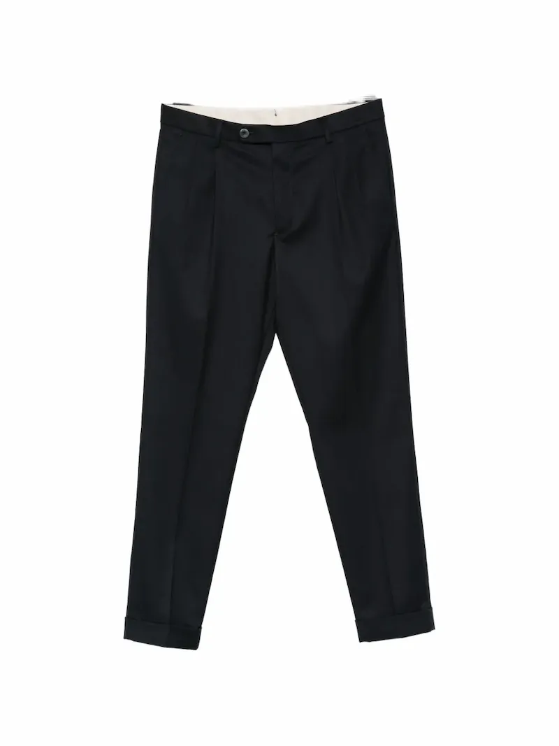 Gta Luca pleated turn-up cuff trousers - Blue