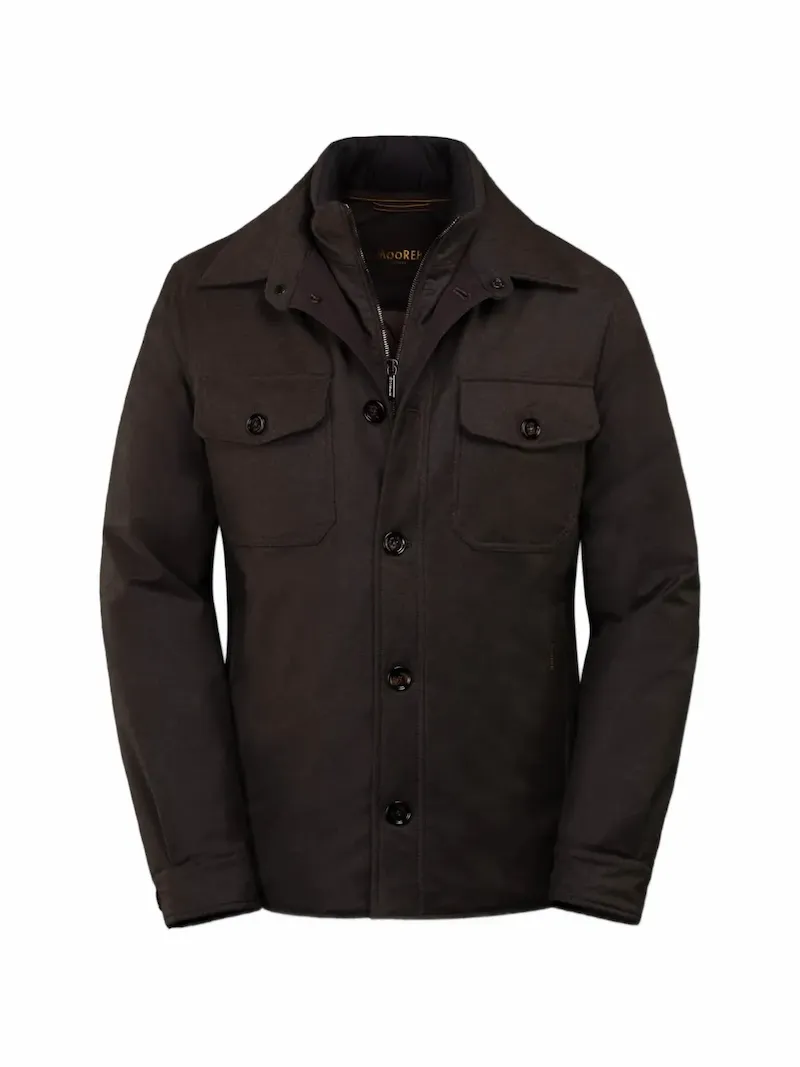 Moorer quilted-lining layered-detail jacket - Brown