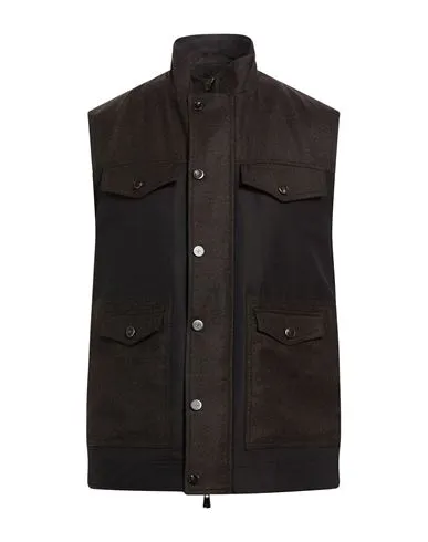 Isaia Man Vest Dark brown , Polyamide