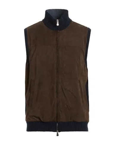 Fedeli Man Vest Dark brown , Lambskin