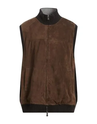 Fedeli Man Vest Chocolate brown , Lambskin