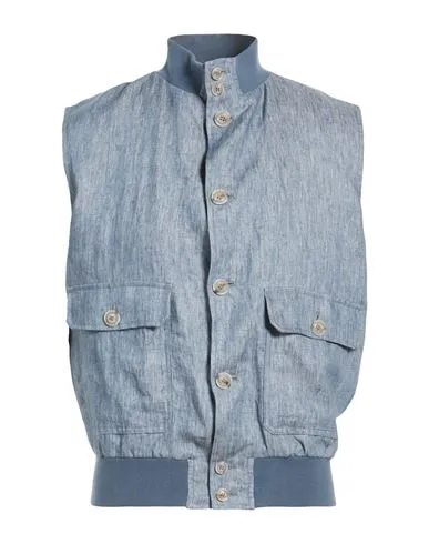 Barba Napoli Man Vest Slate blue