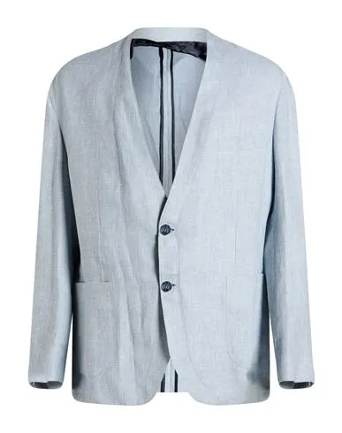 Brioni Man Blazer Light blue , Wool, Silk