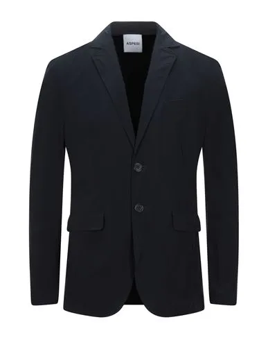Aspesi Man Blazer Midnight blue , Elastane