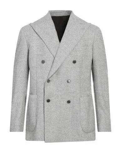 Luigi Bianchi Mantova Man Blazer Light grey , Virgin Wool, Cotton, Polyamide