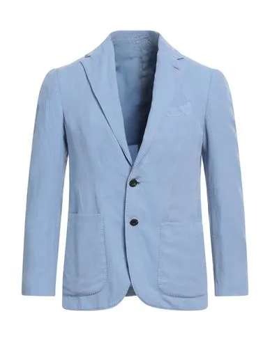 Caruso Man Blazer Light blue , Linen, Cotton