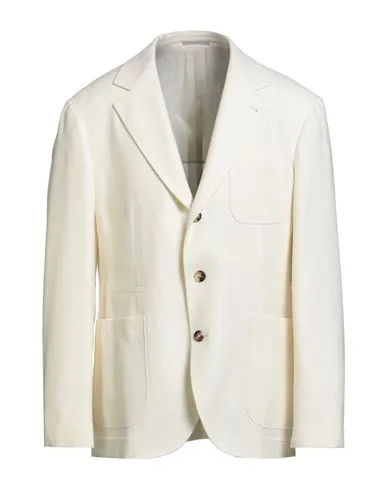 Brunello Cucinelli Man Blazer Ivory , Cashmere, Silk