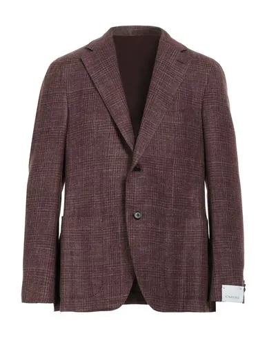Caruso Man Blazer Burgundy , Silk, Linen