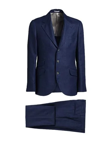 Brunello Cucinelli Man Suit Slate blue , Wool, Silk