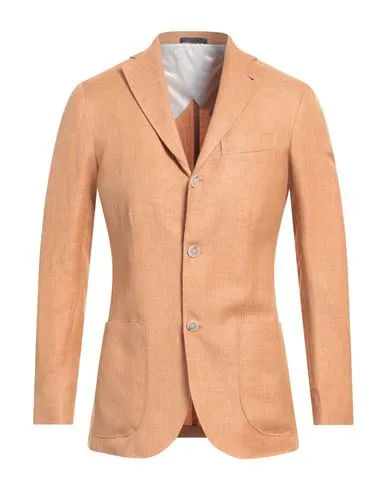 Barba Napoli Man Blazer Orange , Virgin Wool, Silk