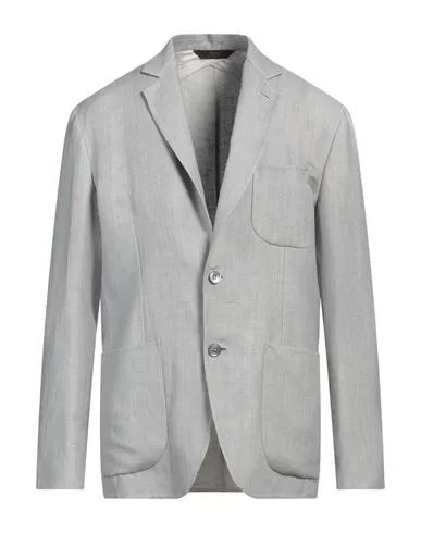 Brioni Man Blazer Light grey , Wool, Silk