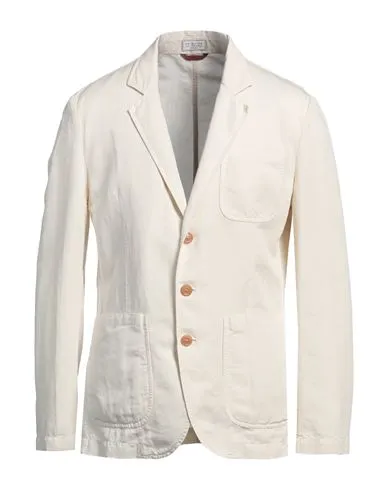 Brunello Cucinelli Man Blazer Ivory , Cotton