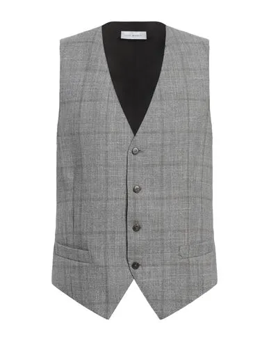 Luigi Bianchi Mantova Man Tailored Vest Grey , Silk, Linen