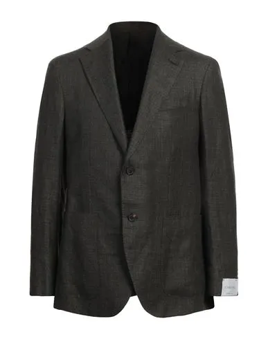 Caruso Man Blazer Dark green , Wool