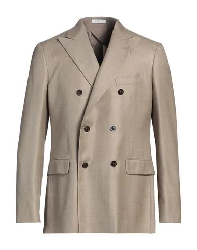 Boglioli Man Blazer Khaki , Cashmere, Silk, Linen