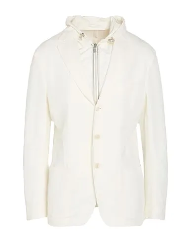Eleventy Man Blazer Ivory , Cotton, Wool, Polyamide