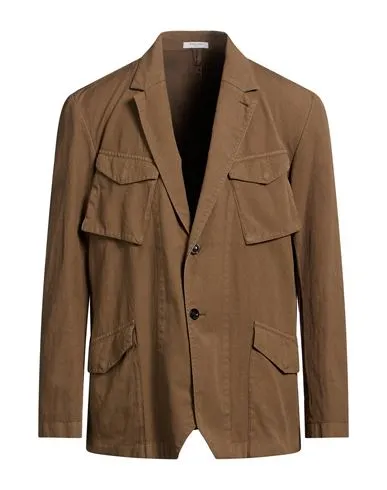 Boglioli Man Blazer Khaki , Linen, Elastane