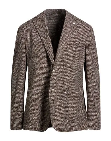 L. b.m. 1911 Man Blazer Dark brown , Acrylic, Polyester, Virgin Wool