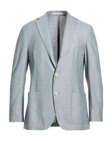 Eleventy Man Blazer Pastel blue , Linen