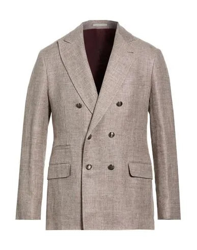 Brunello Cucinelli Man Blazer Taupe , Wool, Silk