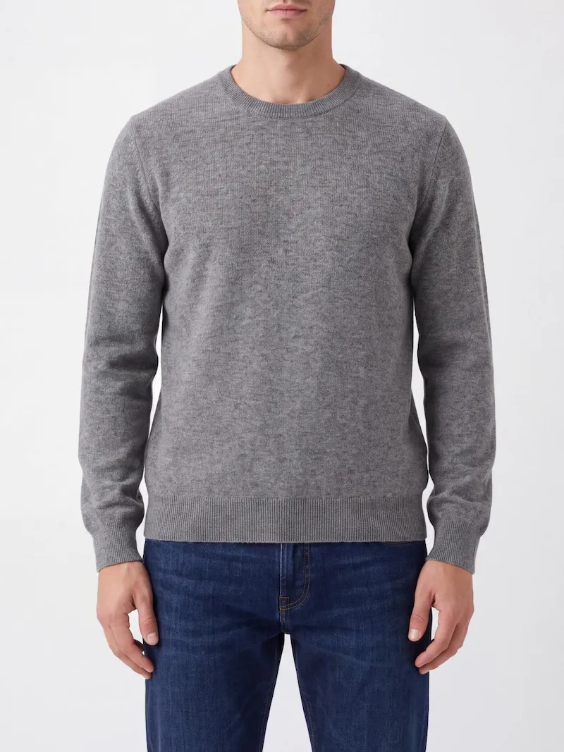 BRUNELLO CUCINELLI Crewneck Cashmere Jumper with Ribbed Trims