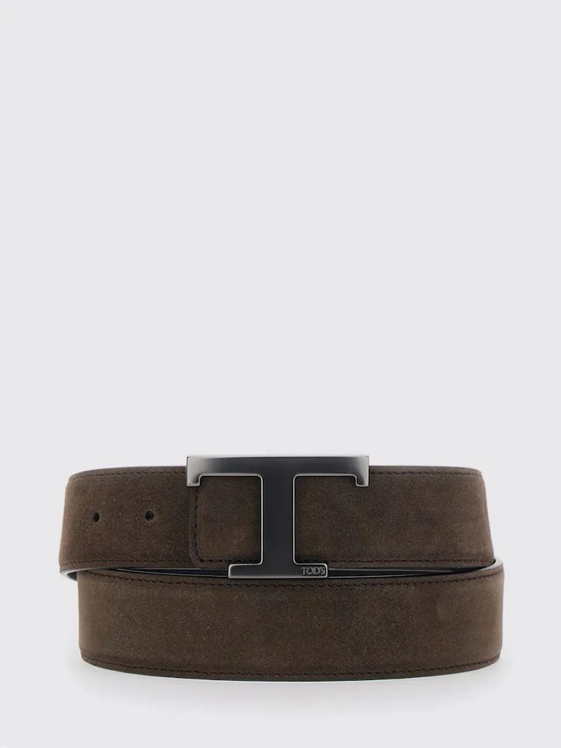 TOD'S T Timeless Reversible Calfskin Belt with Monogram Buckle