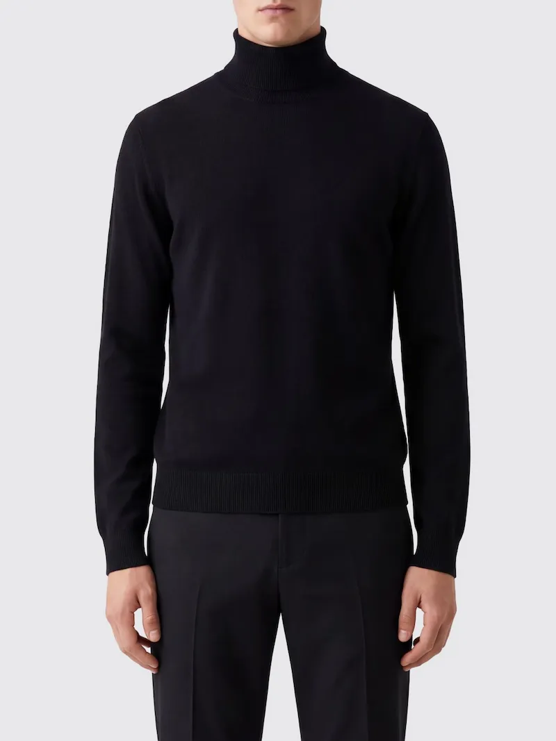 DRUMOHR Long-Sleeved Turtleneck in Fine Super 140's Virgin Wool