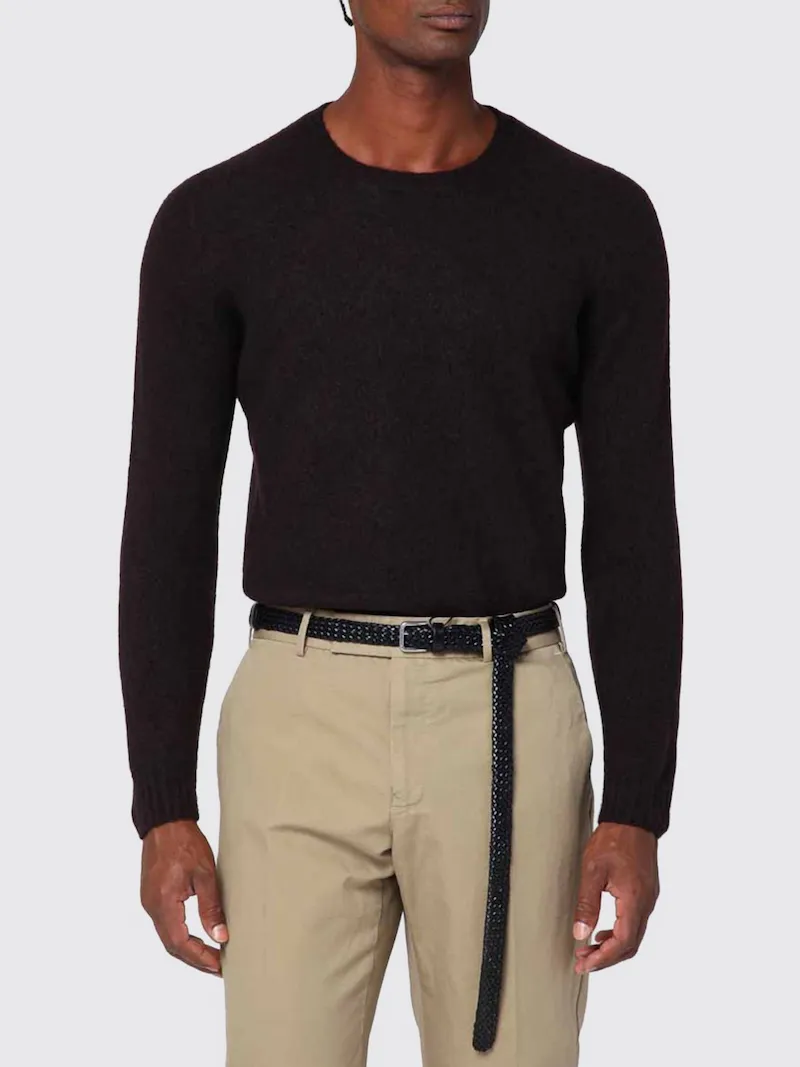 DRUMOHR Pure Wool Crewneck Jumper with Long Sleeves and Ribbed Trims