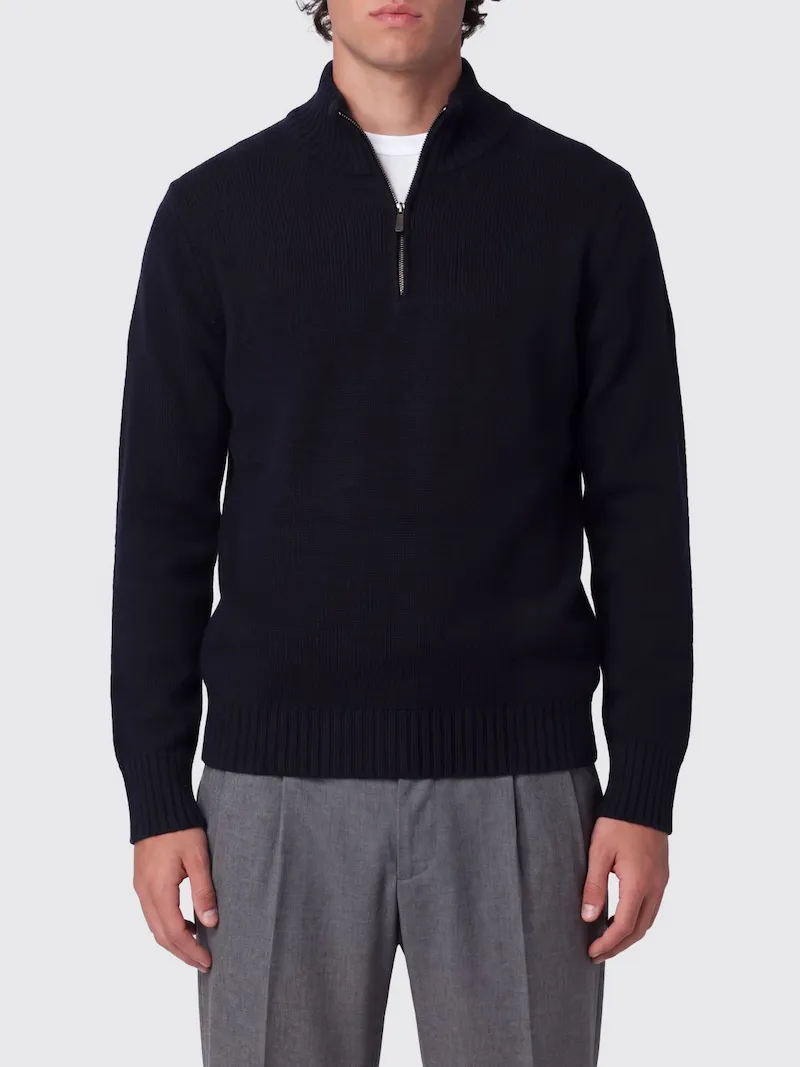 DRUMOHR Pure Lambswool High-Neck Half-Zip Jumper