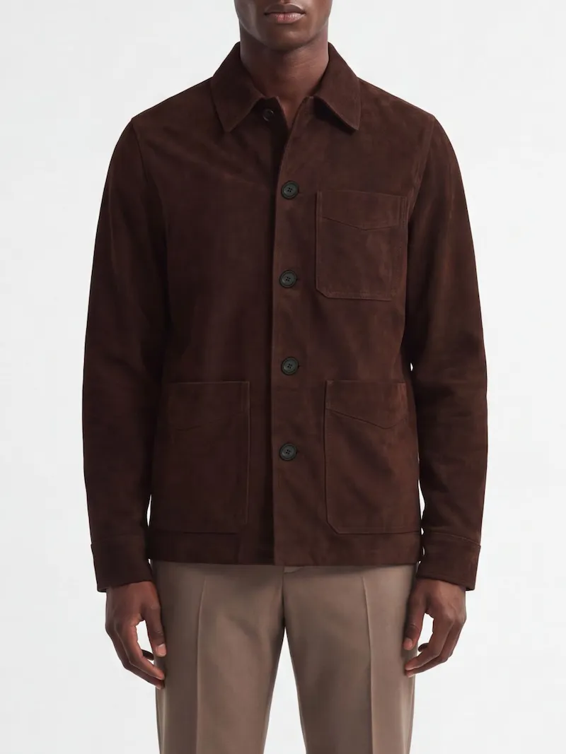hirt Jacket with Patch Pockets and Button Closure