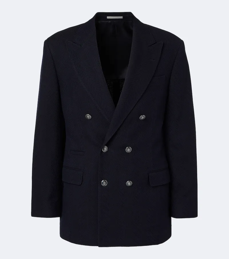 Brunello Cucinelli Herringbone wool and cotton blazer