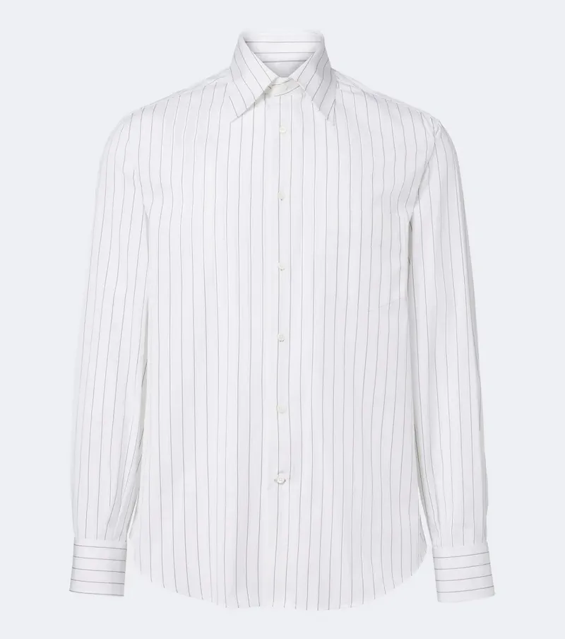 Brunello Cucinelli Pinstriped cotton poplin shirt