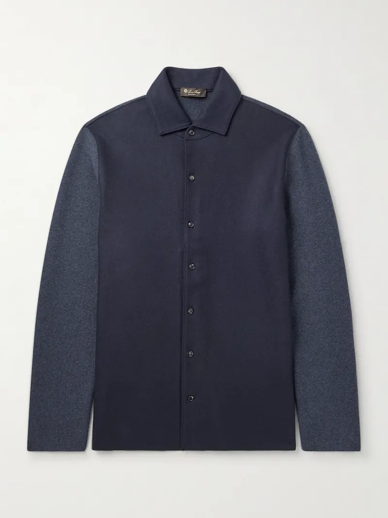 Loro Piana - Breia Felt-Panelled CashWish® Overshirt - Men - Blue