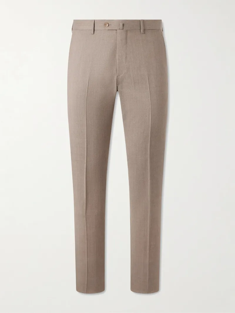 Caruso - Straight-Leg Wool Suit Trousers - Men - Neutrals