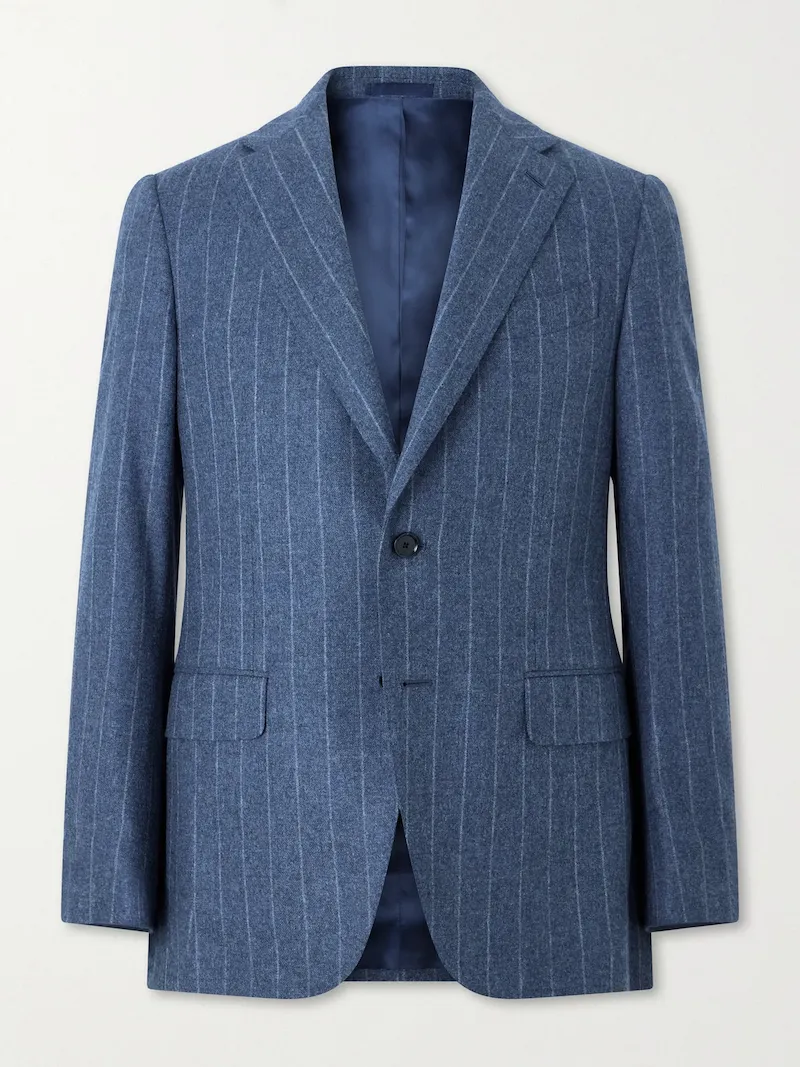 Caruso - Norma Pinstripe Wool and Cashmere-Blend Suit Jacket - Men - Blue