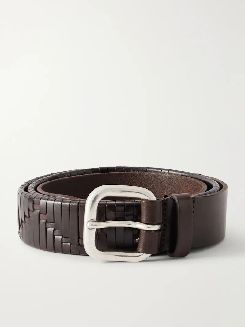 Anderson's - 3cm Woven Leather Belt - Men - Brown