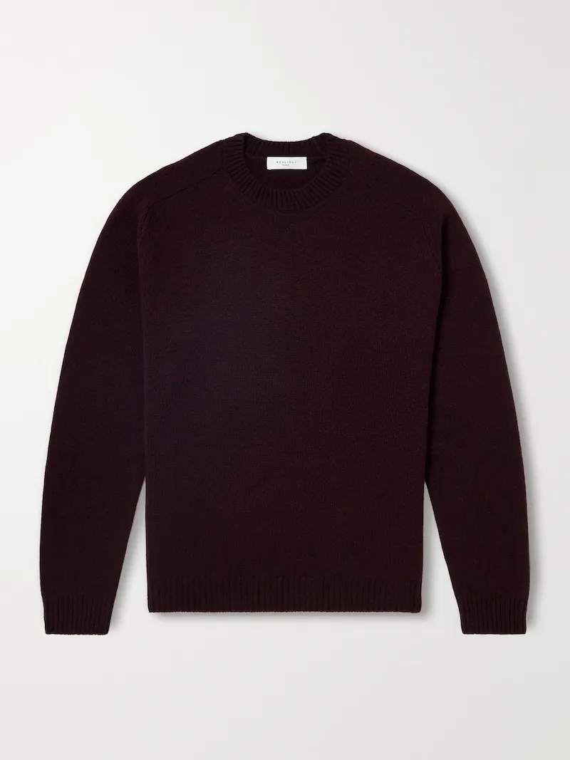 Boglioli - Virgin Wool and Cashmere-Blend Sweater - Men - Burgundy