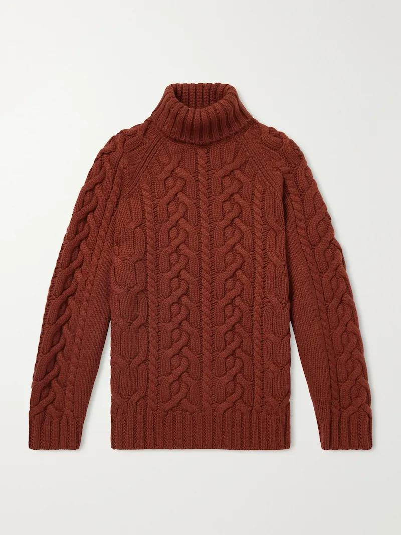 Brunello Cucinelli - Cable-Knit Cashmere Rollneck Sweater - Men - Red